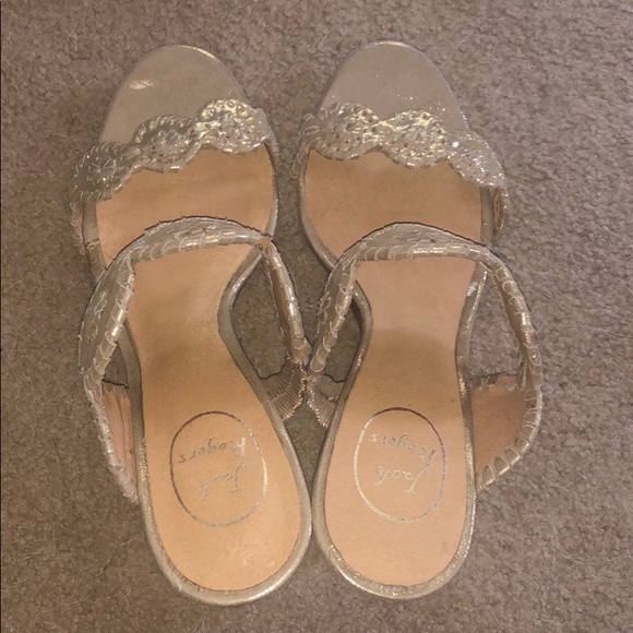 Jack Rogers size 10 Luccia platinum slide wedges - Picture 7 of 8